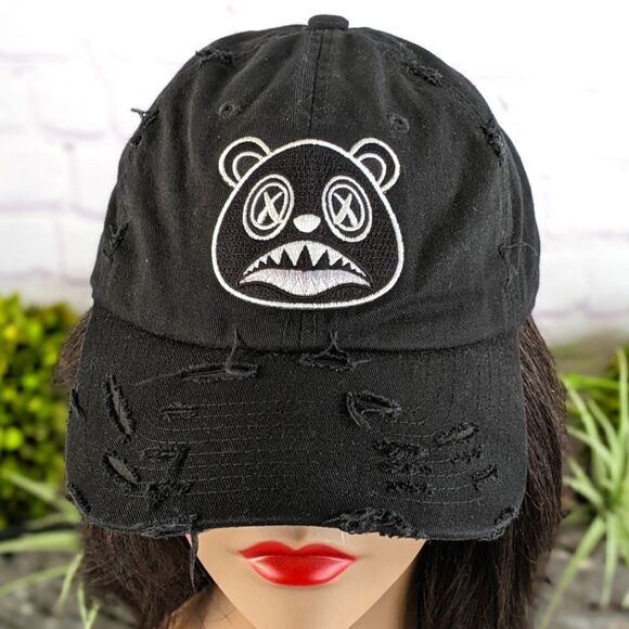 OREO BAWS Strapback Distressed Dad Hat - Black - Picture 1 of 8